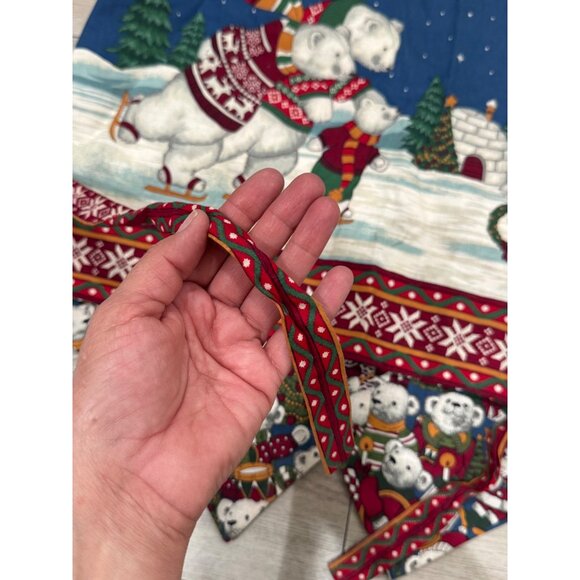 Vintage Christmas Double Face Vest 90's OS Polar With Festive Design & Holiday C - Picture 9 of 10